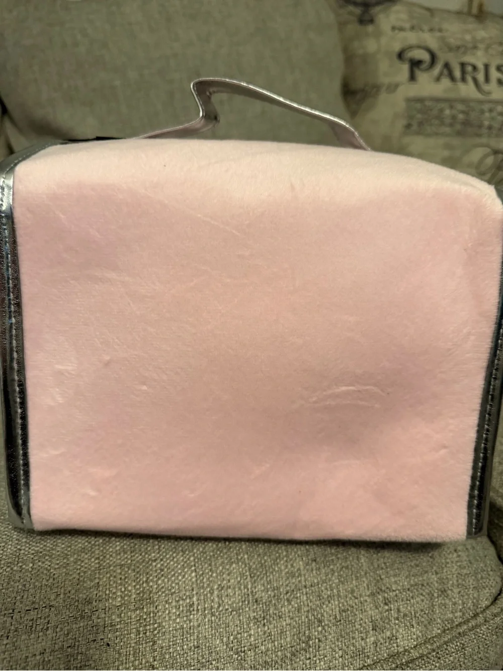 Juicy Couture Pink Cosmetic Travel Case with Silver Trim